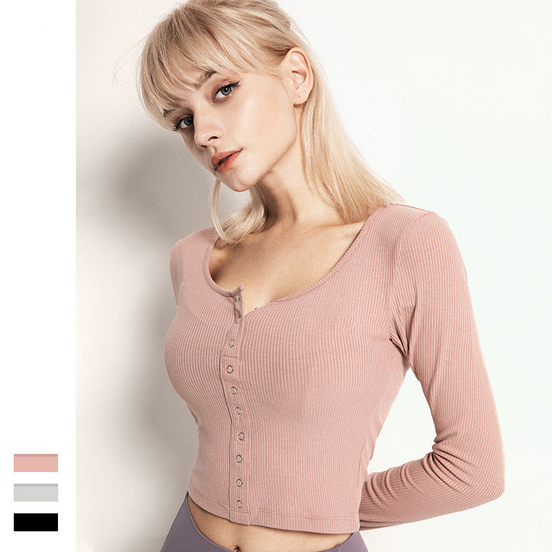 Women's yoga wear long sleeve sports top