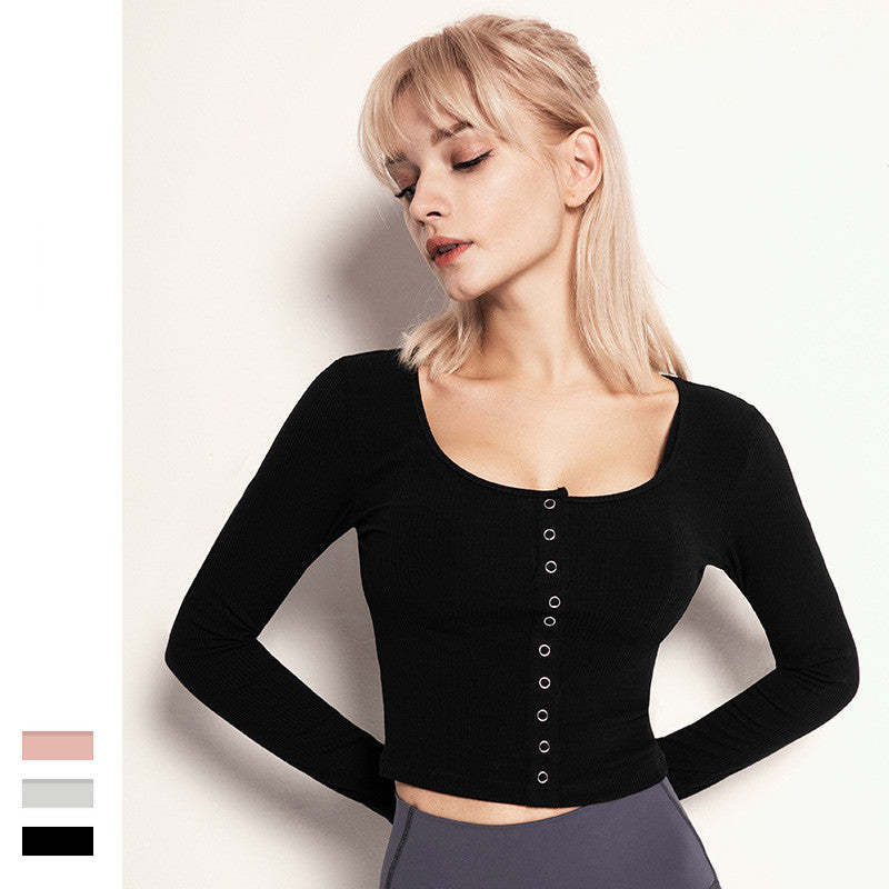 Women's yoga wear long sleeve sports top