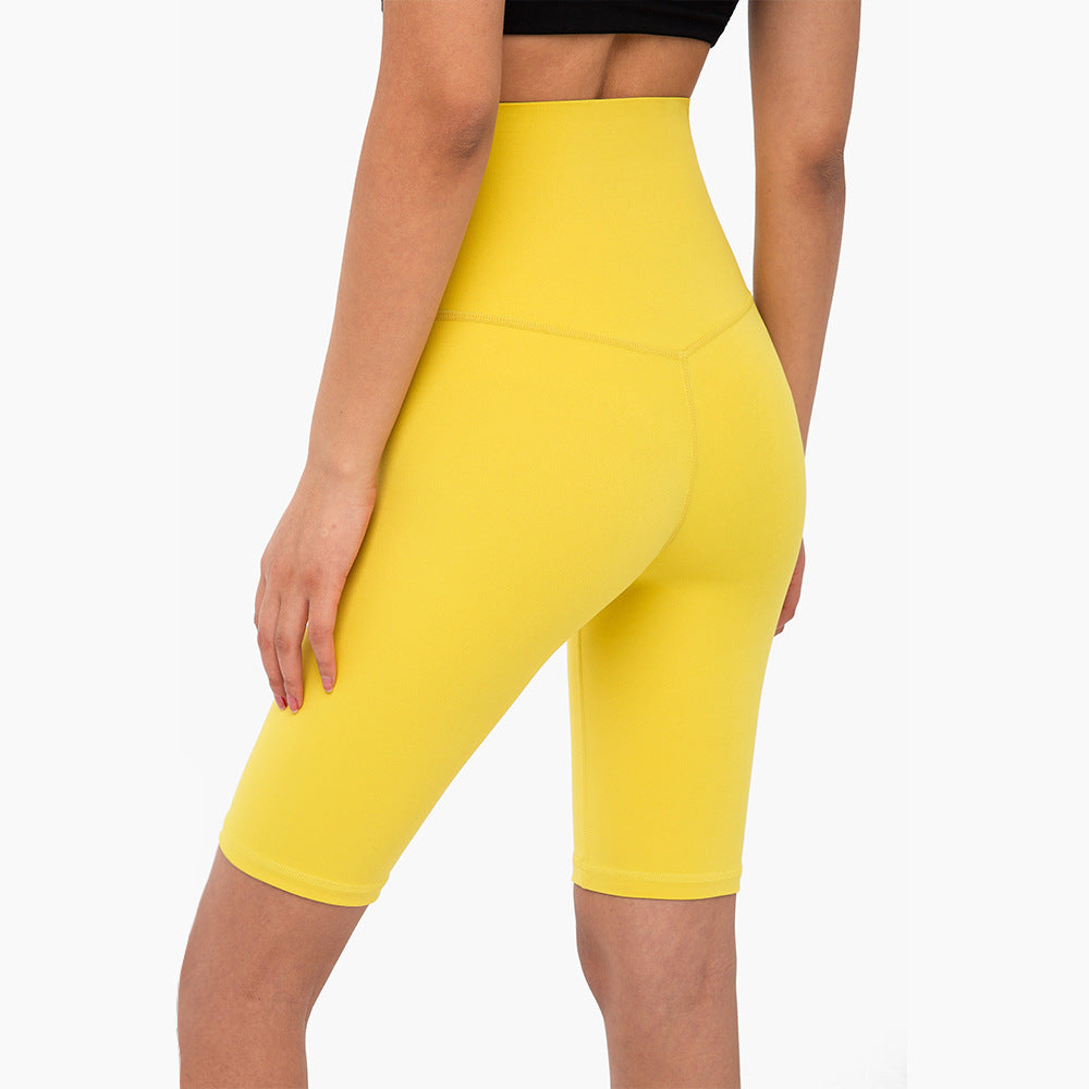 New Color High Waist Peach Hip Sports Fitness Shorts Women