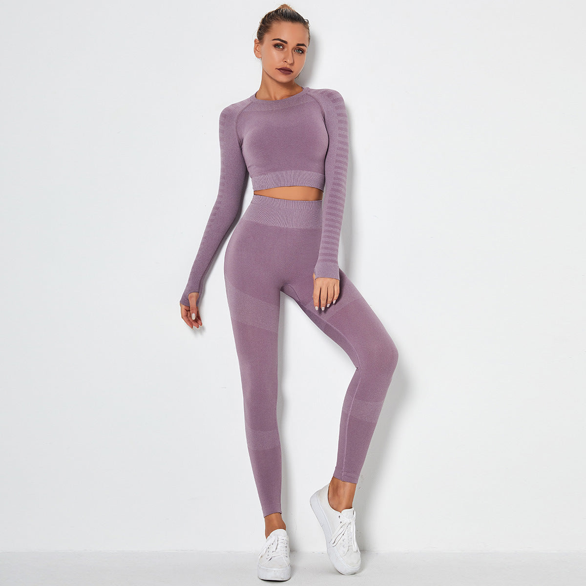 Seamless Knitted Sexy Breathable Shorts Bra Yoga Set