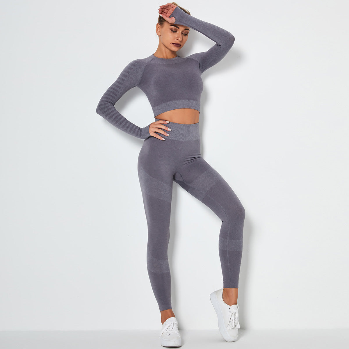 Seamless Knitted Sexy Breathable Shorts Bra Yoga Set
