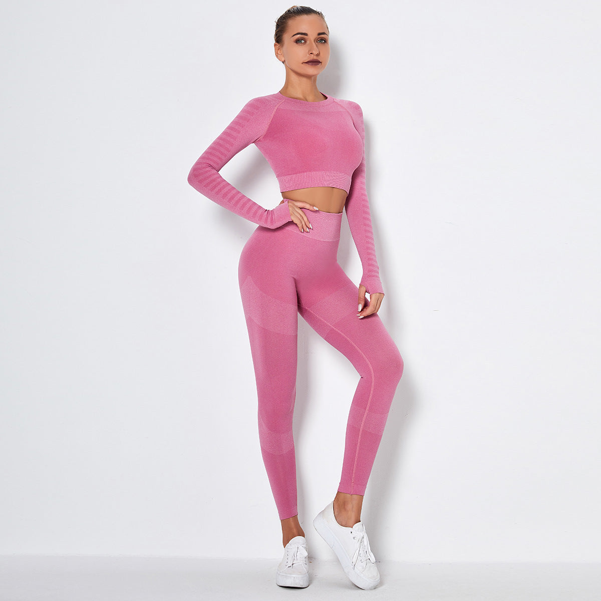 Seamless Knitted Sexy Breathable Shorts Bra Yoga Set