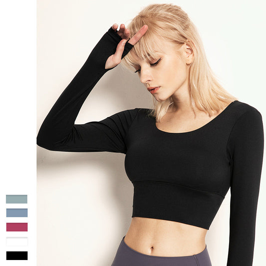 Women's yoga wear long sleeve sports top