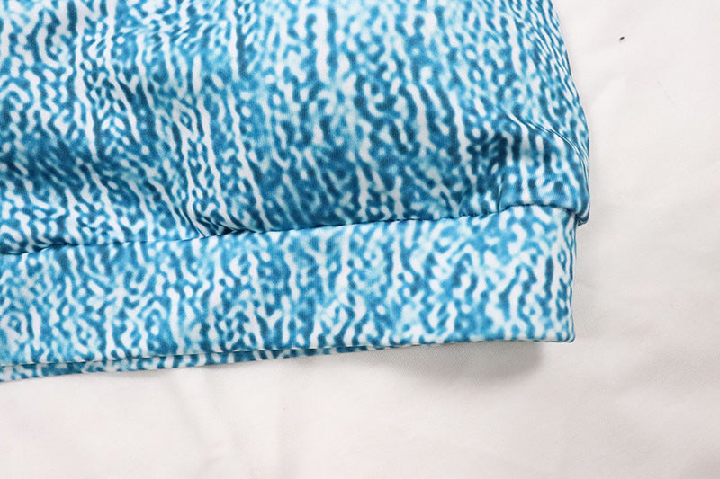 Printed vest color-block shorts yoga wear