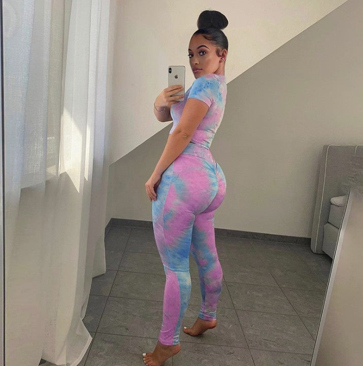 Tie-dye Leisure Yoga Wear Sports Fitness Suit
