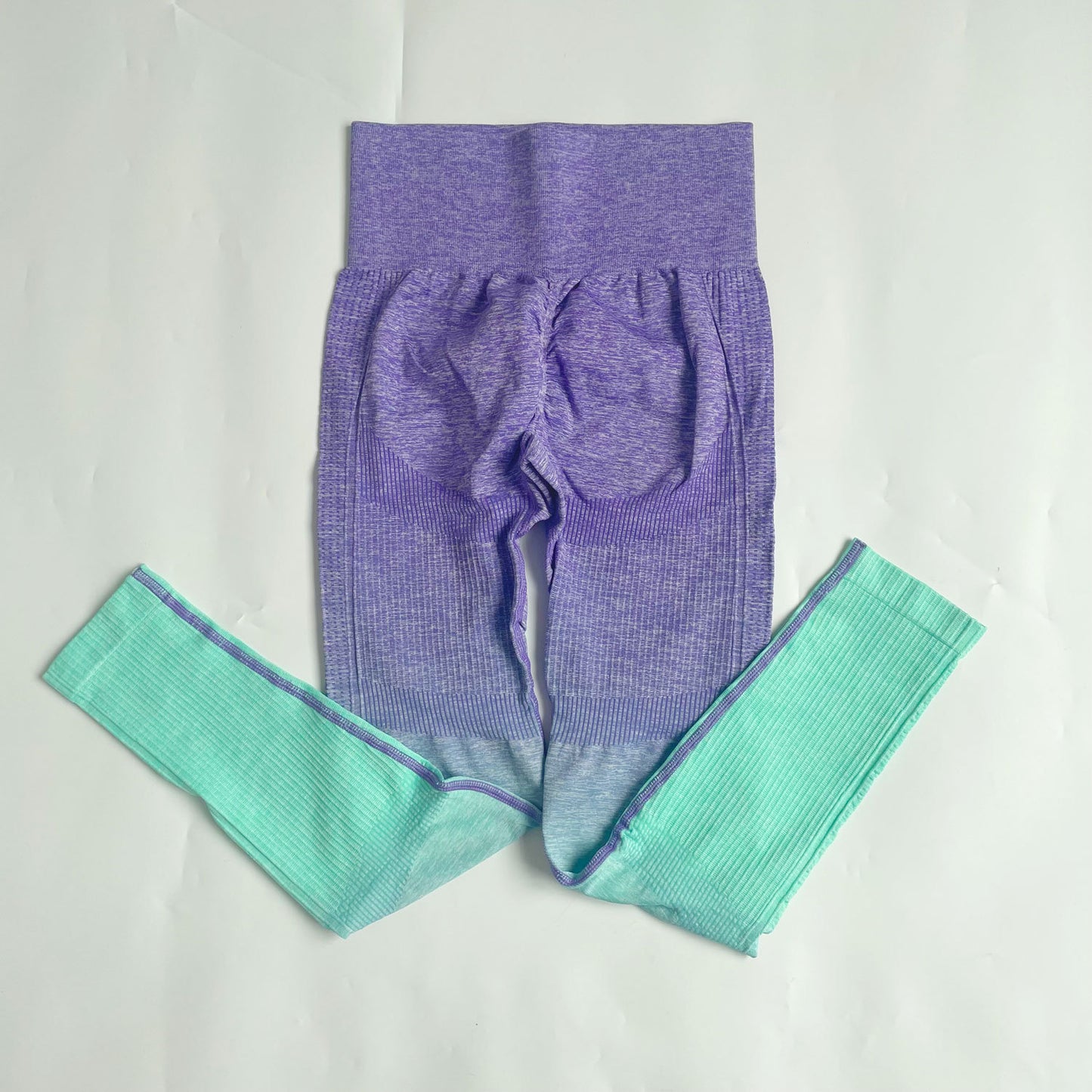 Gradient Seamless Yoga Shorts Women's Sports Gather Bra