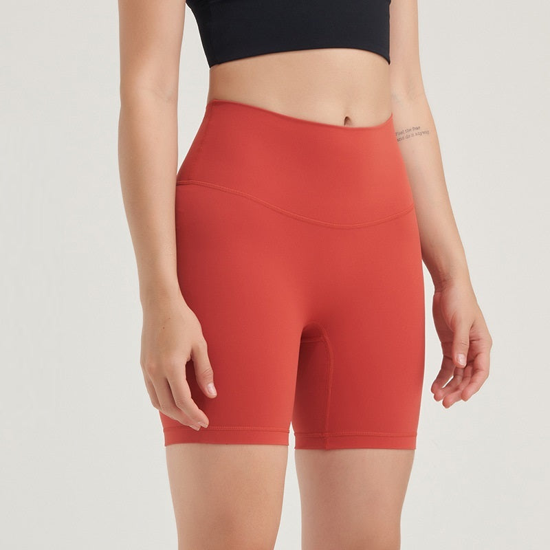 Nude No T-line Hip Lift Three-point Fitness Yoga Shorts  Women