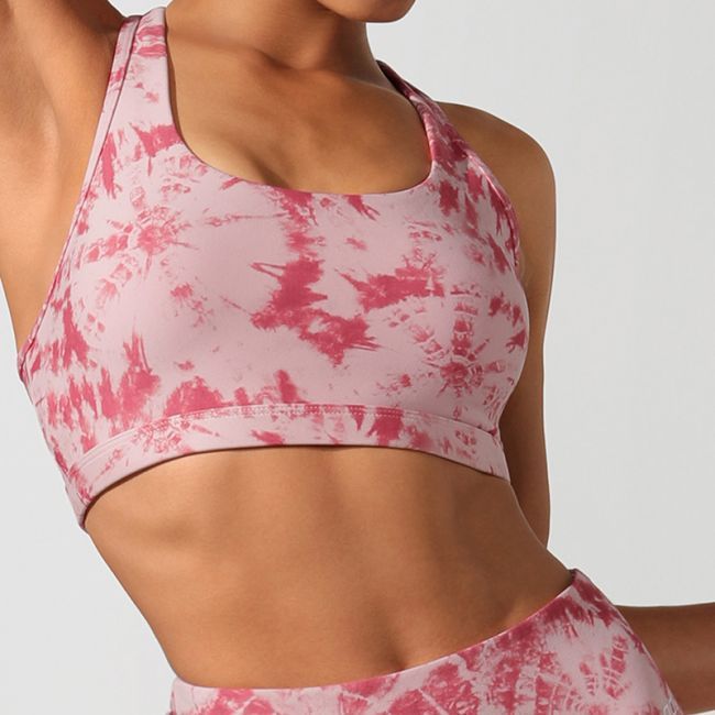 Tie-dye trousers, vest, yoga wear, sports suit