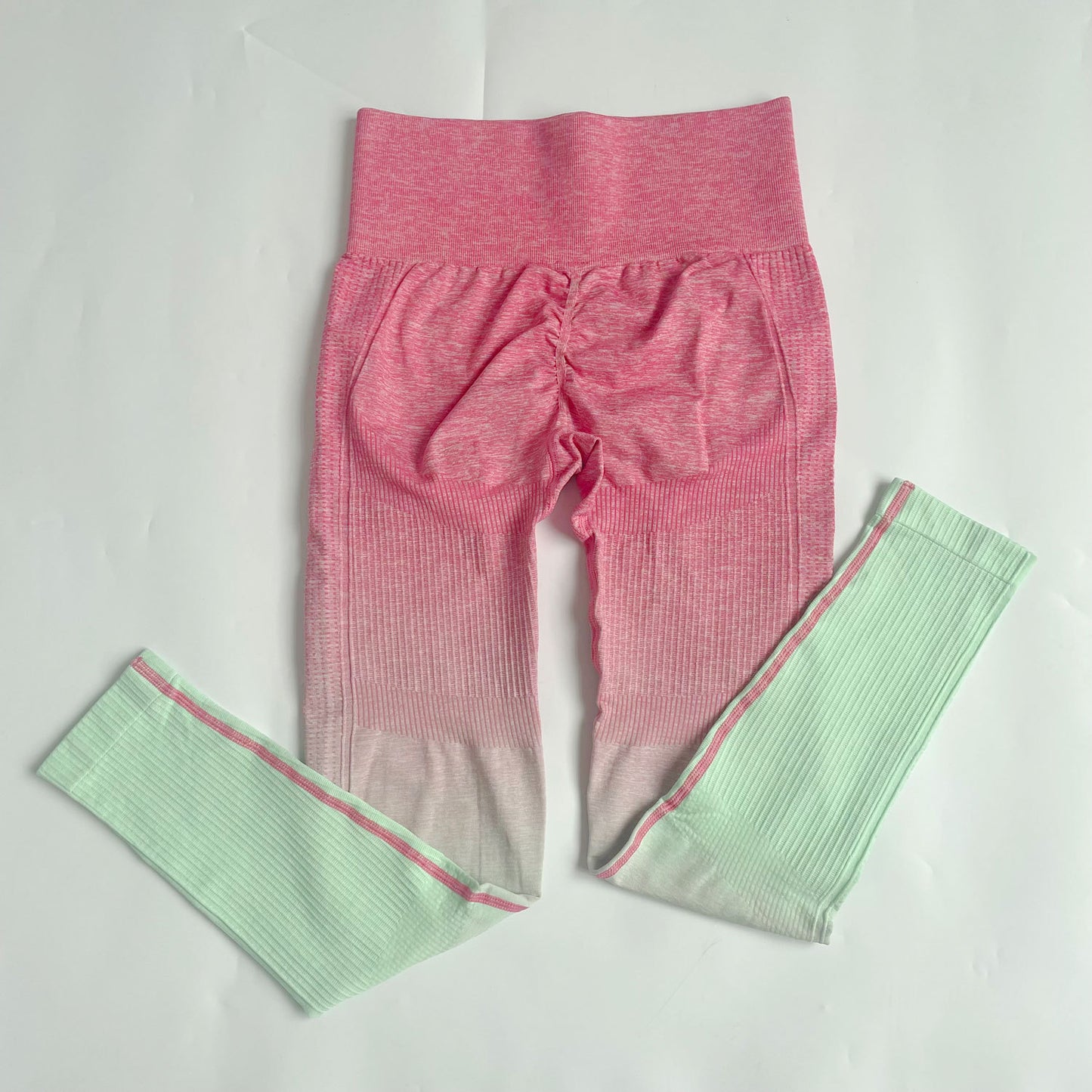 Gradient Seamless Yoga Shorts Women's Sports Gather Bra