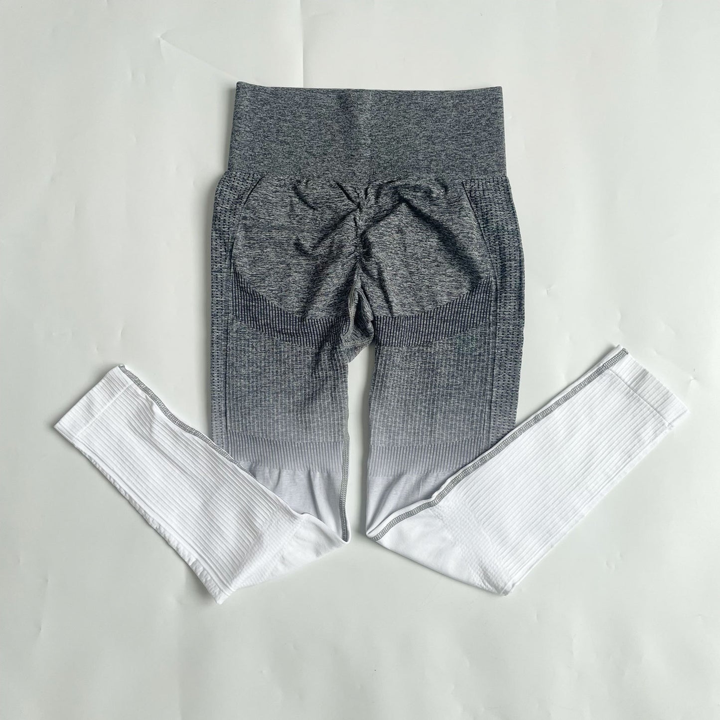 Gradient Seamless Yoga Shorts Women's Sports Gather Bra